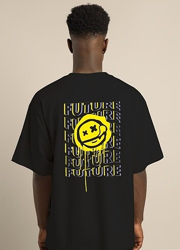 Future Sırt -Ön baskılı Oversize T-shirt