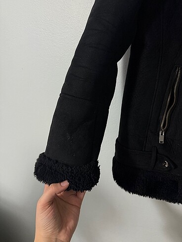 Stradivarius İçi Peluşlu Biker Mont - Görsel 4