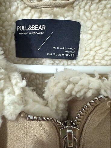 Pull & Bear Bej Biker Mont - Görsel 3