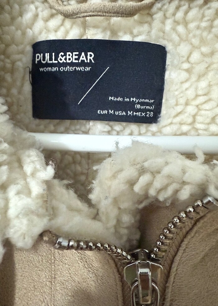 Pull & Bear Bej Biker Mont - Görsel 3