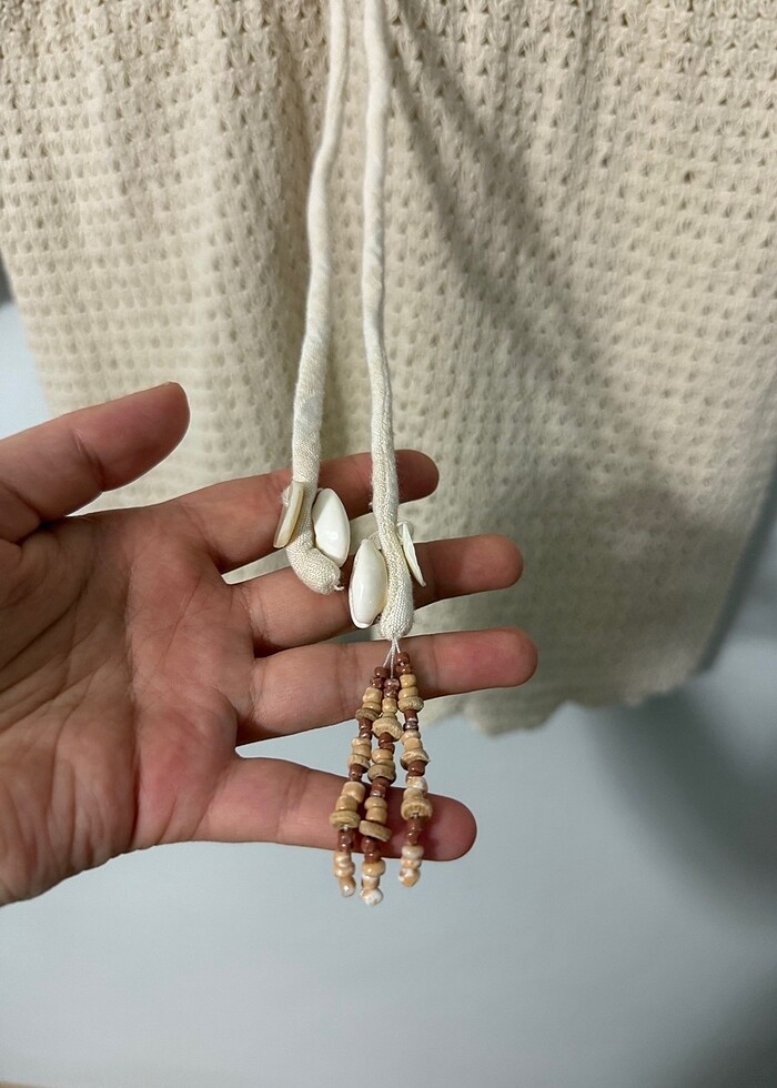 Zara Örgü Etekli Mini Gömlek Elbise - Görsel 4