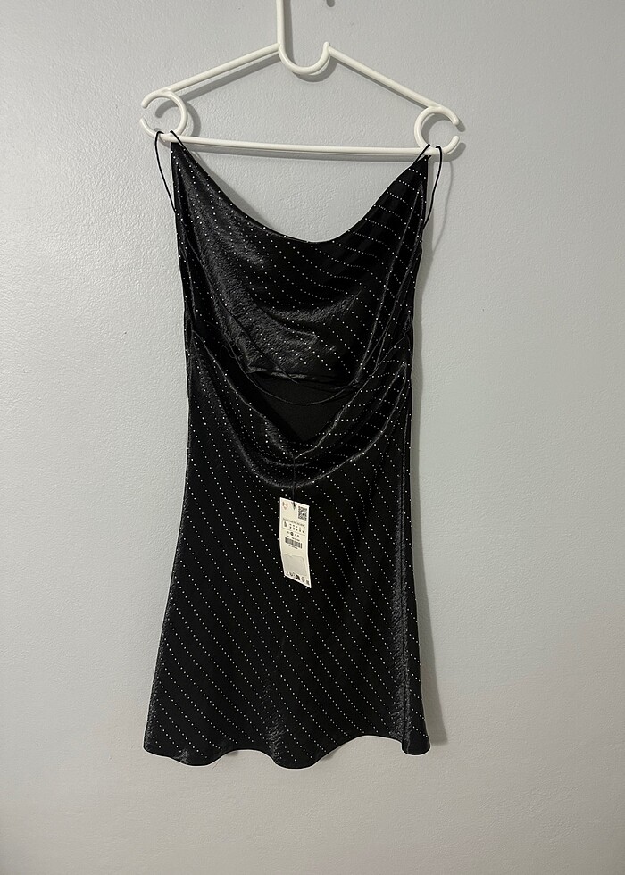 Zara Taşlı Sırt Dekolteli Mini Elbise - Görsel 5