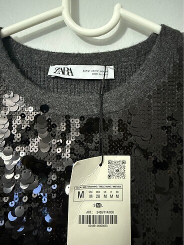 Zara Pullu Payetli Işıltılı Elbise - Görsel 5