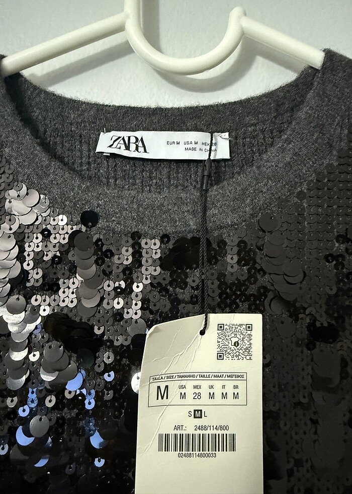 Zara Pullu Payetli Işıltılı Elbise - Görsel 5