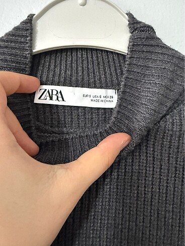 Zara Antrasit Balon Kol Fitilli Kazak - Görsel 3