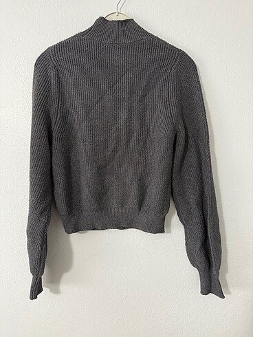 Zara Antrasit Balon Kol Fitilli Kazak - Görsel 2