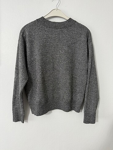 Hm Simli Gri Triko Kazak - Görsel 3