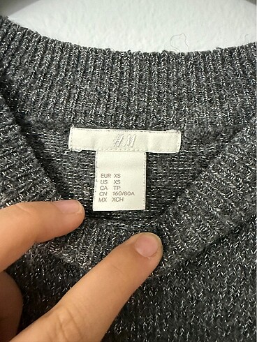 Hm Simli Gri Triko Kazak - Görsel 2