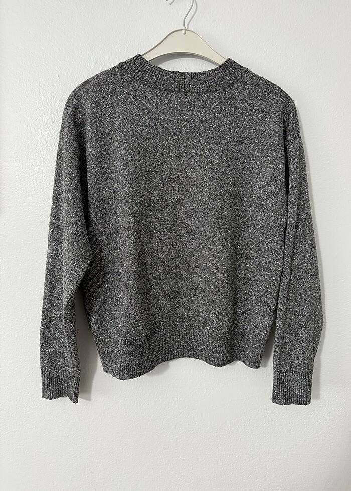 Hm Simli Gri Triko Kazak - Görsel 3