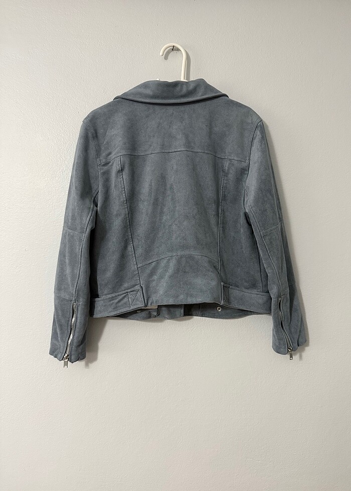 H&M Süet Dokulu Biker Ceket - Görsel 2