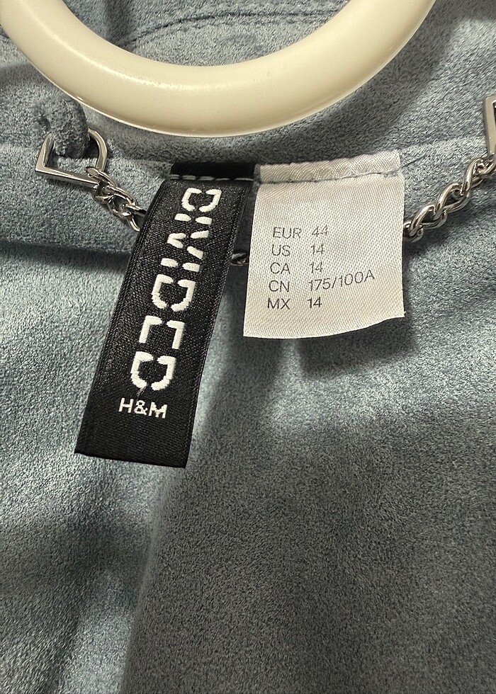 H&M Süet Dokulu Biker Ceket - Görsel 3