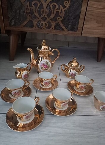 Beden altın Renk Antika fincan takimi full set