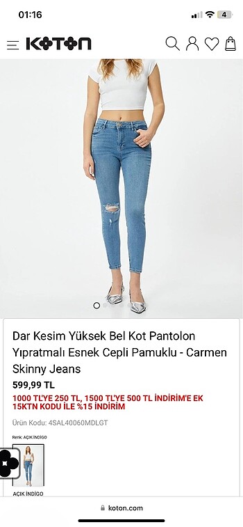 Koton kot pantolon