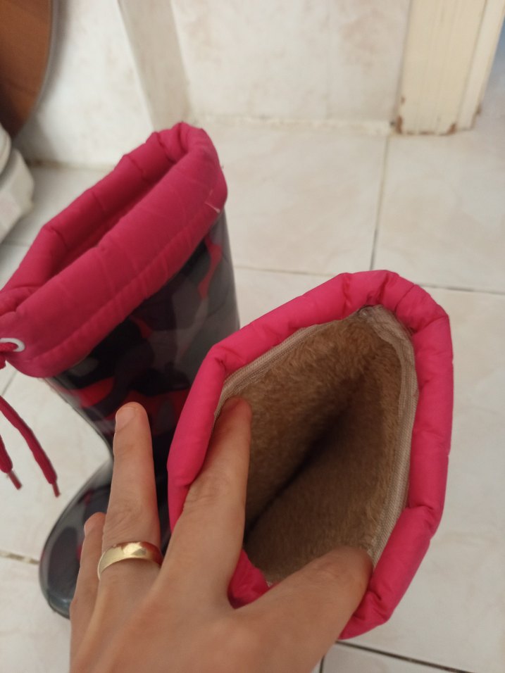 Kız Çocuk Pembe Kamuflaj Desenli Lastik Bot Ve Eva Terlik - Görsel 2