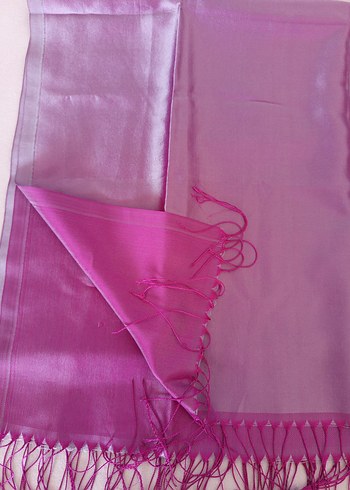 Parlak Mor İpek Görünümlü Kadın Şal - Görsel 4