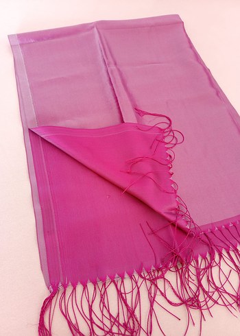 Parlak Mor İpek Görünümlü Kadın Şal - Görsel 3