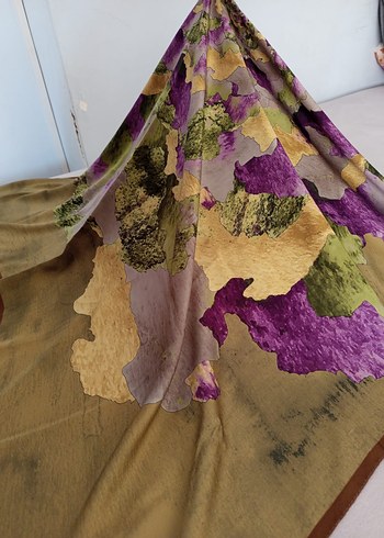 Kadın Çok Renkli İpek Görünümlü Şal - Görsel 4