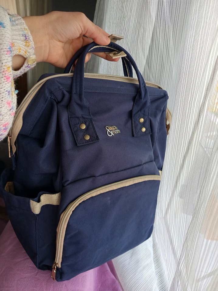 Lacivert Anne Bebek Çantası - Görsel 2