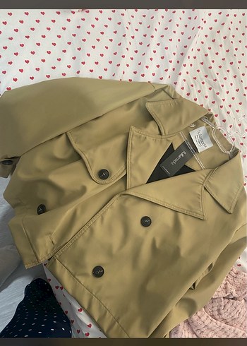 Bej Midi Kadın Trençkot Düğmeli Notch Yaka
