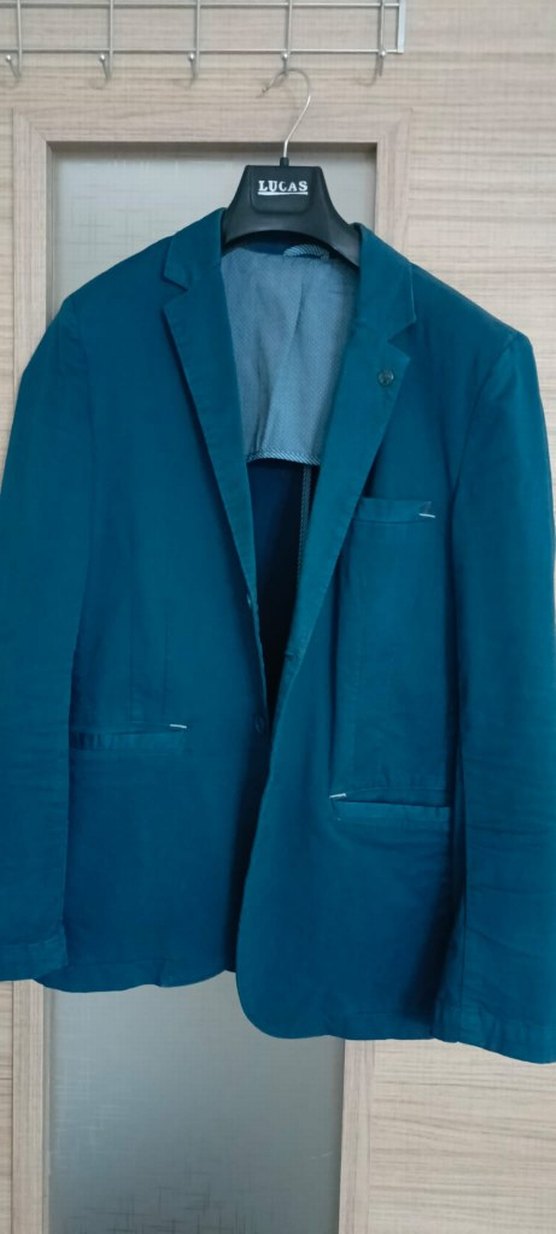 Düğmeli Lacivert Erkek Takım Elbise Ceketi - Görsel 2