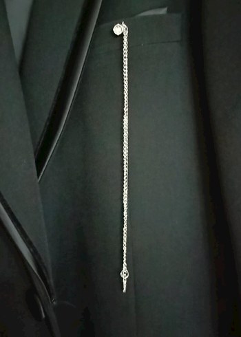 Zincir Detaylı Siyah Erkek Takım Elbise - Görsel 2