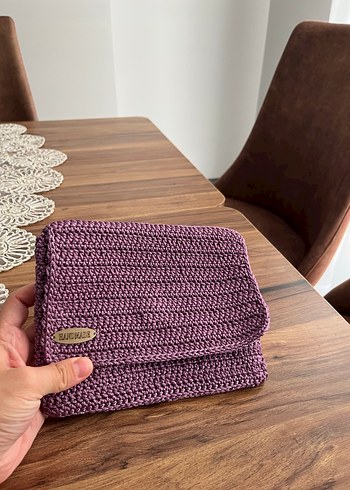Mor Örgü Kadın Portföy Çanta - Görsel 2