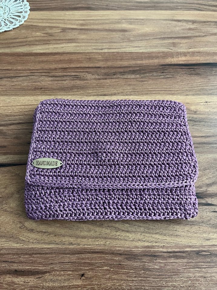 Mor Örgü Kadın Portföy Çanta - Görsel 4