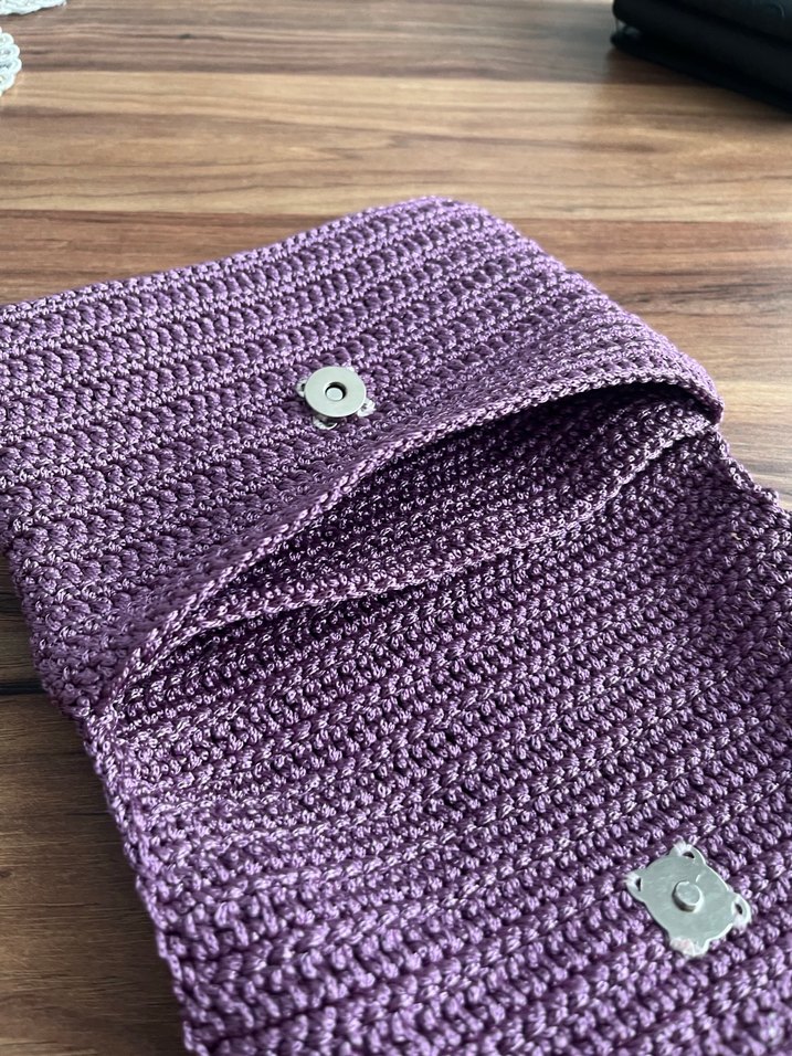 Mor Örgü Kadın Portföy Çanta - Görsel 5