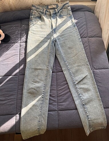 xs Beden mavi Renk stradi mom jean