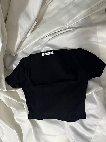 zara siyah kare yaka crop