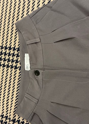 Düğmeli gri Kumaş Pantolon