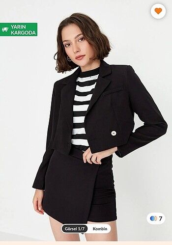 Crop blazer ceket s m uyumlu