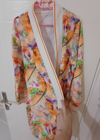 Renkli Batik Desenli Uzun Kadın Kimono