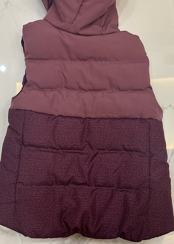 Bordo Kapüşonlu Kız Yeleği - Görsel 3