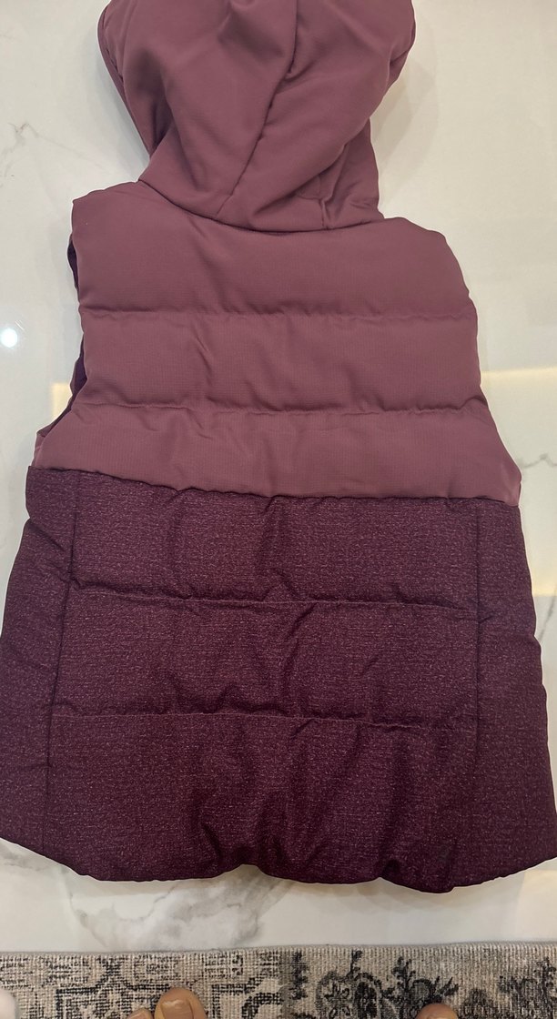 Bordo Kapüşonlu Kız Yeleği - Görsel 3