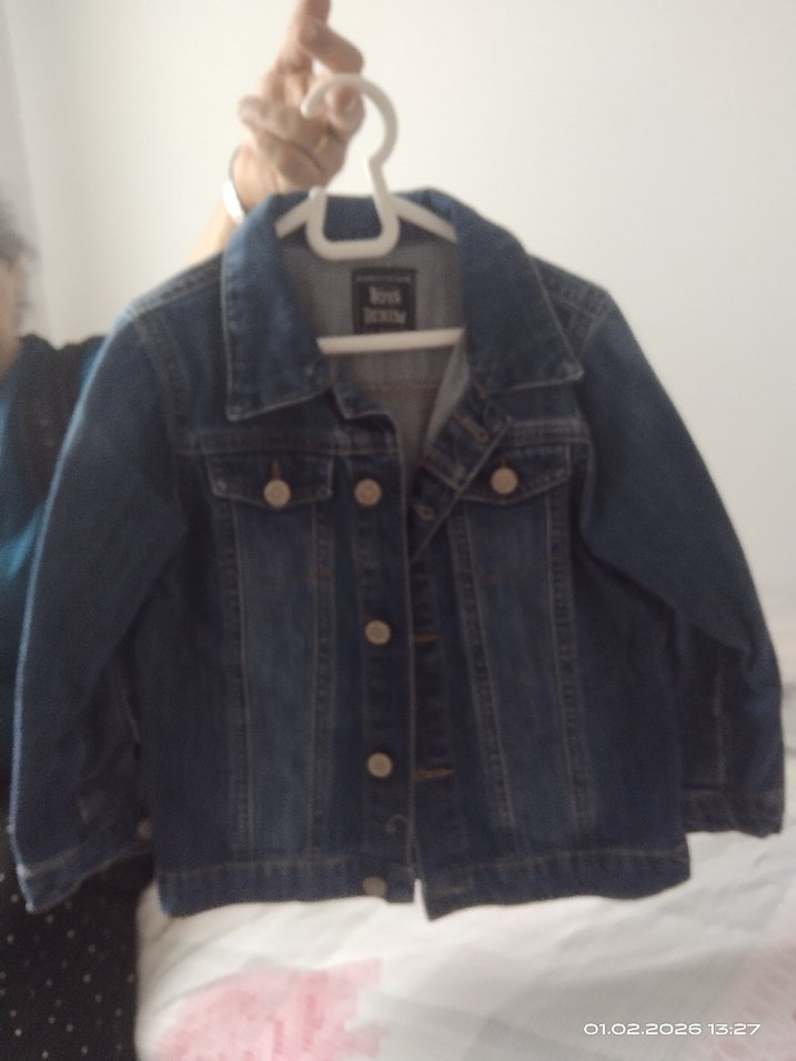 Çocuk Mavi Düğmeli Denim Ceket - Görsel 2