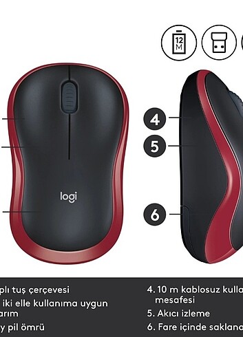 LOGITECH M185 KABLOSUZ MOUSE