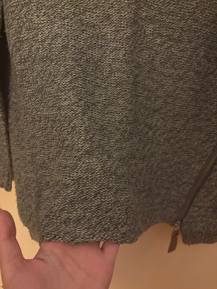 Gri Örgü Kadın Kazak, Yuvarlak Yaka, Rahat Kesim - Görsel 3