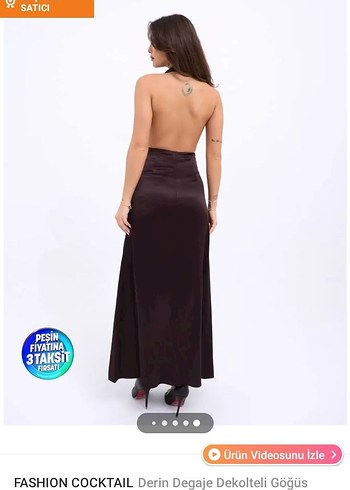 Siyah Drapeli Uzun V Yaka Elbise - Görsel 4