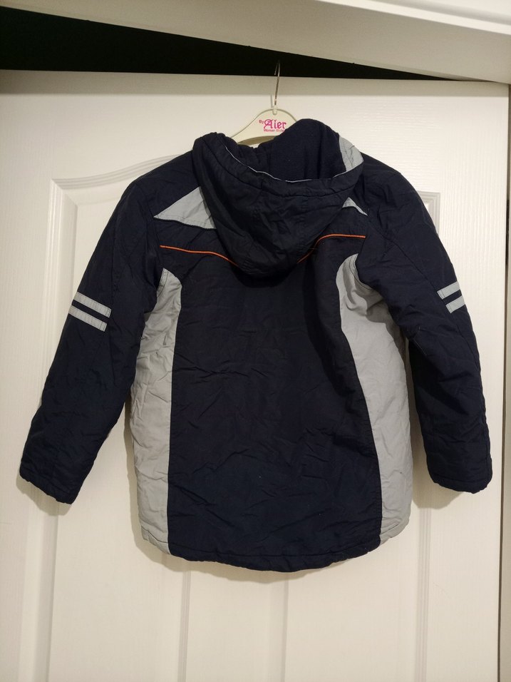 Erkek Çocuk Gri Kapüşonlu Mont - Görsel 4