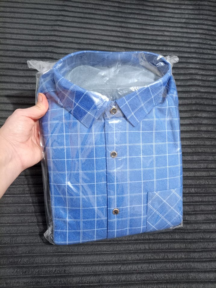 Kareli Uzun Kollu termal Erkek Gömlek - Görsel 2