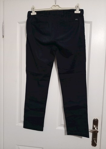 Erkek Lacivert Kemerli Denim Pantolon - Görsel 4