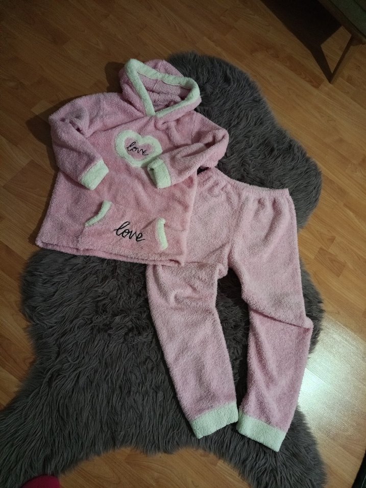 Nakışlı Pembe Kız Çocuk Bornoz ve Havlu Takımı - Görsel 2