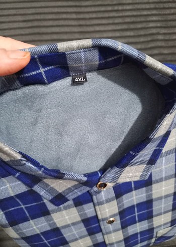 Mavi Gri Kareli termel Erkek Gömlek - Görsel 2