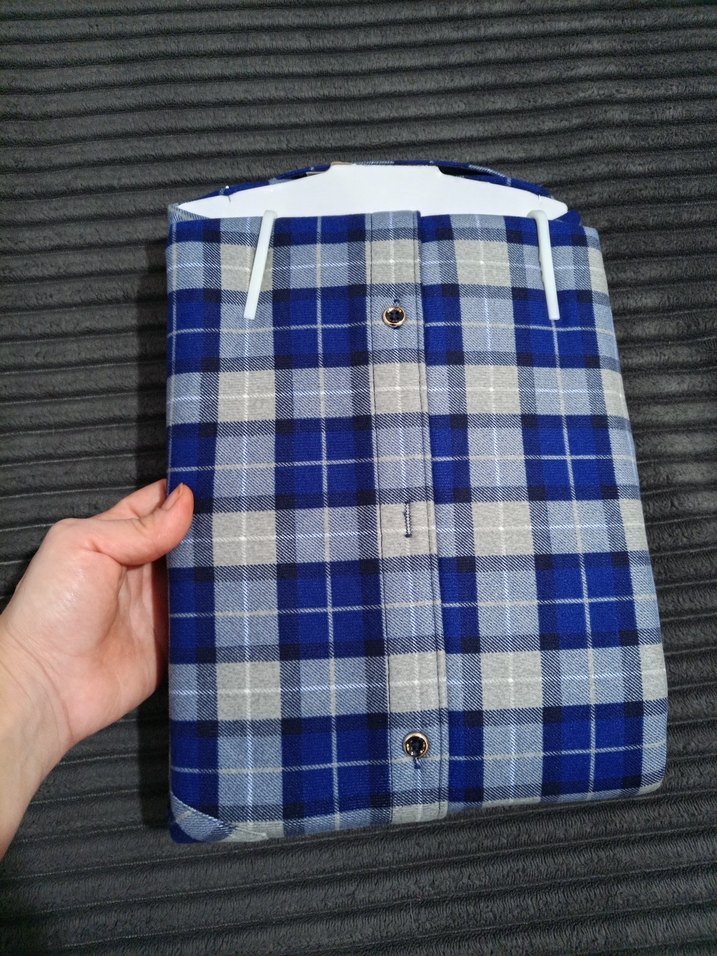 Mavi Gri Kareli termel Erkek Gömlek - Görsel 3