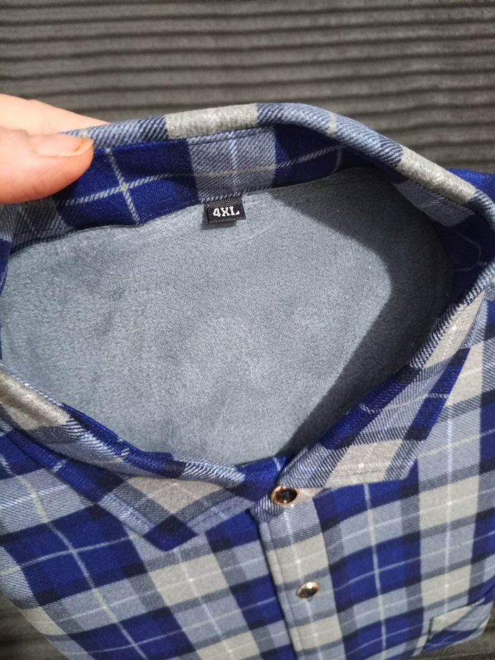 Mavi Gri Kareli termel Erkek Gömlek - Görsel 2