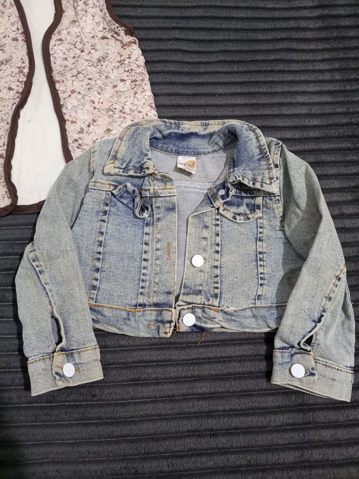 Düğmeli Kız Denim Ceket - Görsel 2