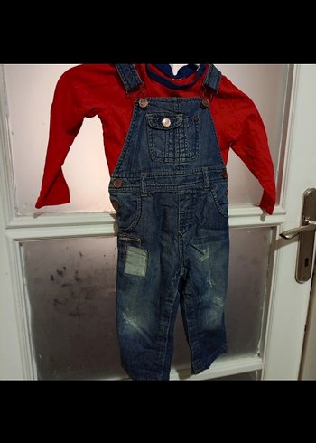 Erkek Çocuk Koyu Mavi Denim Tulum - Görsel 2