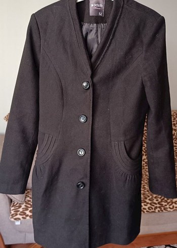Defacto Düğmeli Siyah Uzun Kadın Kaban