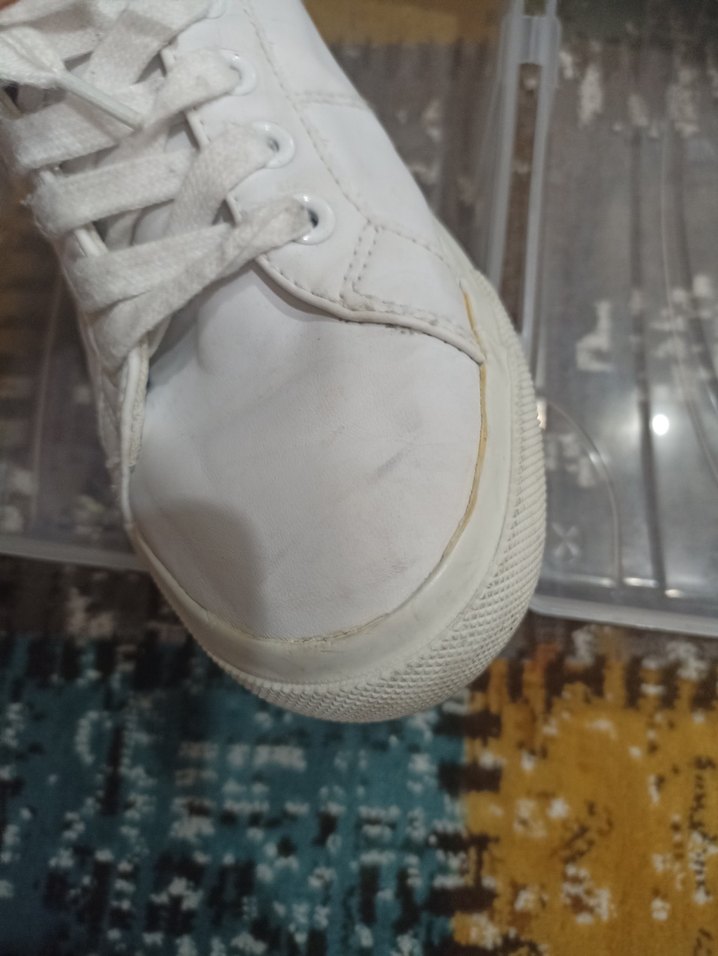 Siyah Detaylı Beyaz Kadın Spor Ayakkabı - Görsel 5